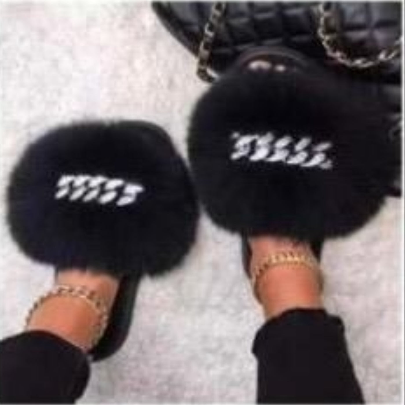 Fur Slides with Chain – All Things By Aja
